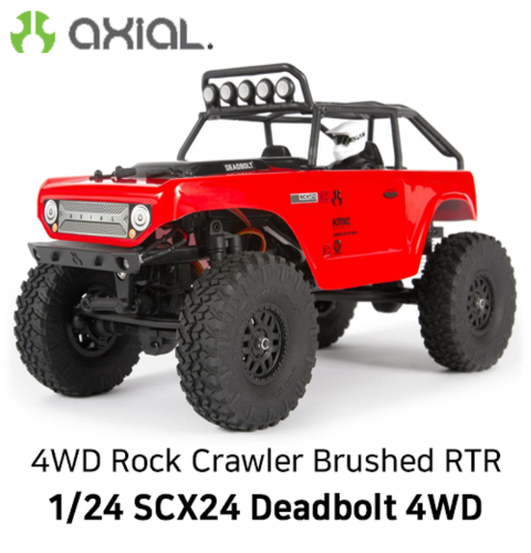 AXIAL 1/24 SCX24 Deadbolt 4WD Rock Crawler Brushed RTR, Red