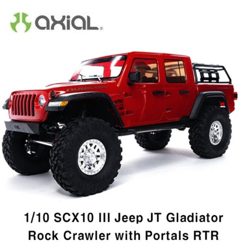(지프 JT 글래디에이터 -조립완료버전) SCX10III Jeep JT Gladiator w/Portals,Red:1/10 RTR