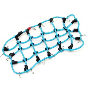 Scale Accessories Elastic Luggage Net with Hooks 20x12cm for RC Crawler &amp; Truck Blue 수화물 그물망