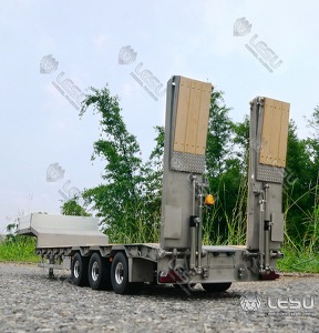 1/14 hydraulic lifting tail plate engineering pallet truck metal small wheel semi-trailer Tamiya radium speed model [유압리프팅 로베드 트레일러]