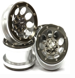 2.2 Size Billet Machined Alloy 9H Beadlock Wheel (4) for Scale Off-Road Crawler C24961GUN