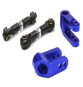 [C26091BLUE] Billet Machined Steering Servo Horn &amp; Linkage Set for Traxxas 1/10 Scale Summit 